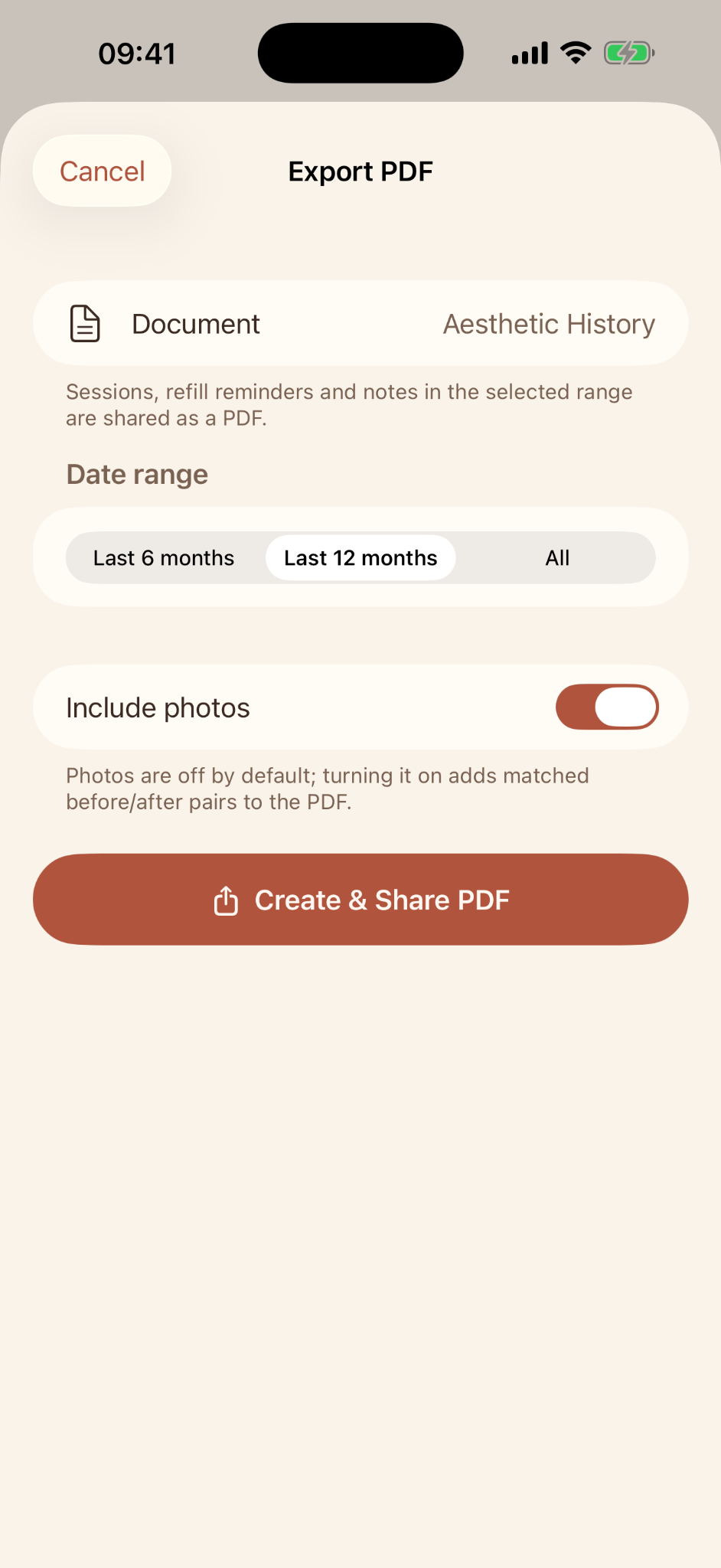 Ruyana PDF export options
